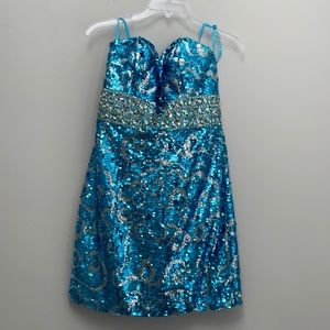Night Moves Strapless Sequin Gown Dress size 8